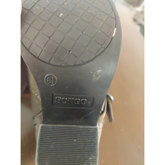 Bongo Bootie Ankle Boots Women Size 8.5 Brown Faux Suede 3 Inch Heels Side Zip - Picture 3 of 8